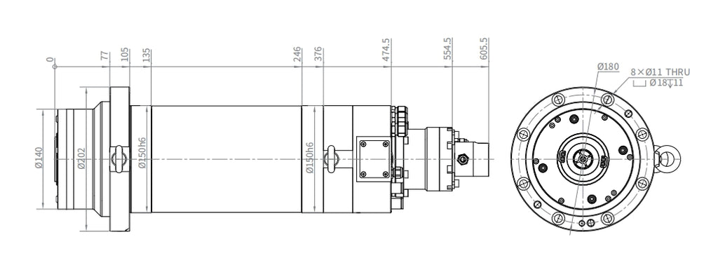 Haozhi DGZX-15020/20-HSK compatible spindle reference image 2