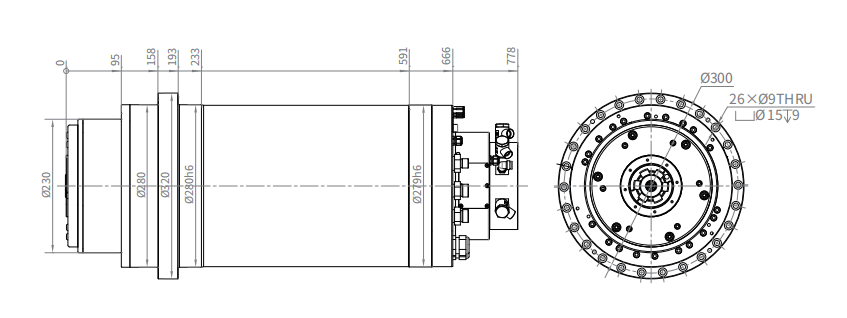 Haozhi DGZX-28010/75-HSK compatible spindle reference image 2