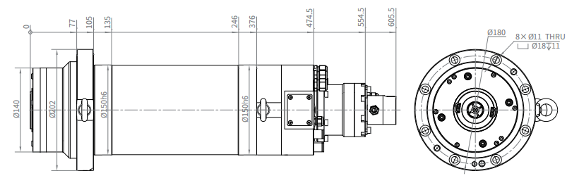 Haozhi DGZX-15024/20-HSK compatible spindle reference image 2