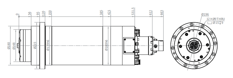 Haozhi DGZX-18015/22-BBT compatible spindle reference image 2