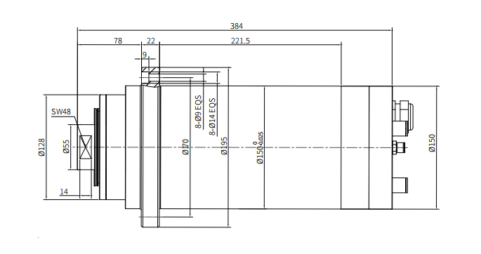 Haozhi DGZM-15024/22-DFWS compatible spindle reference image 2