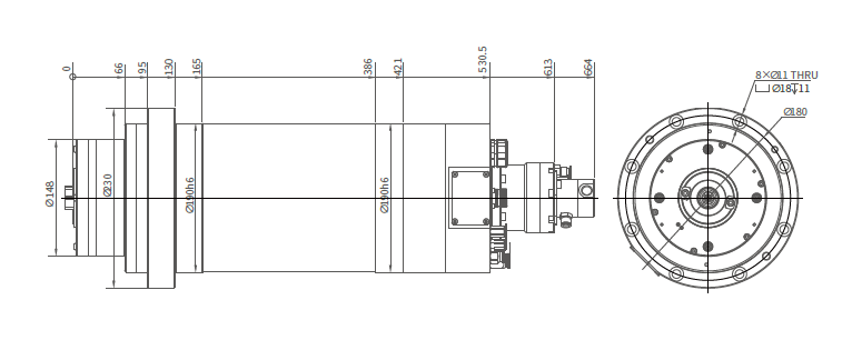 Haozhi 超级电机 — DGZX-19018/20-BBT compatible spindle reference image 2