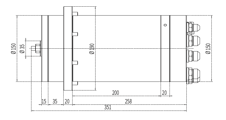 Haozhi DYFDM-150(035)240/7.5-XWS compatible spindle reference image 2