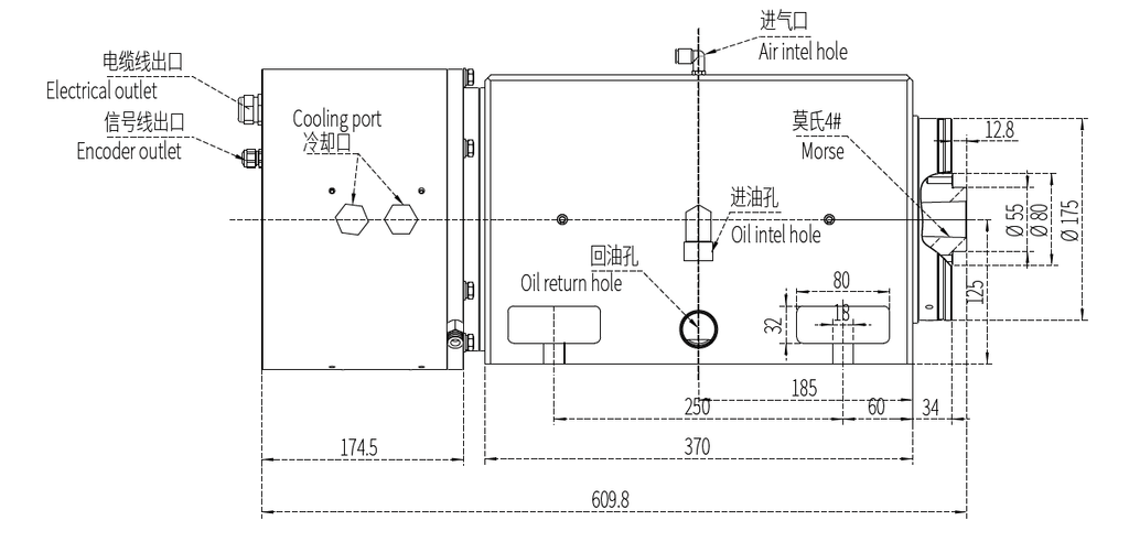 Haozhi DYFDM-125(080)15/5.5-XVM compatible spindle reference image 2