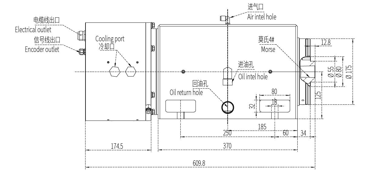 Haozhi DYFDM-125(080)15/5.5-XVM compatible spindle reference image 2