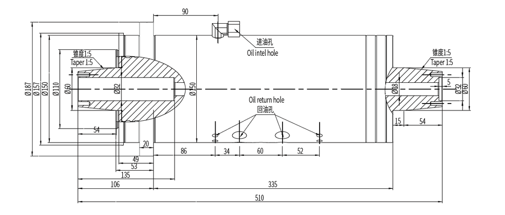 Haozhi DYFJM-150(090)43/7.5-F compatible spindle reference image 2