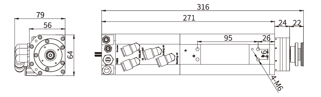 Haozhi DQFH-02360B/2.4 compatible spindle reference image 2
