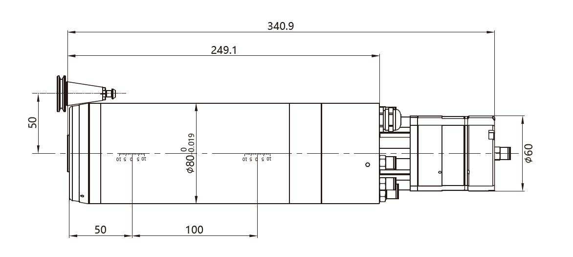 Haozhi DGZX-08040/4.0-ISO compatible spindle reference image 2