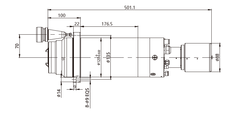 Haozhi DGZYX-12030/11.0-BBT compatible spindle reference image 2