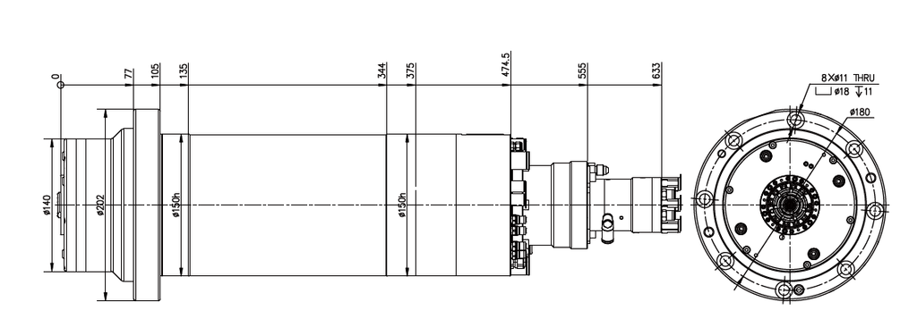 Haozhi 轴芯冷却—DGZYX-15024/25 compatible spindle reference image 2