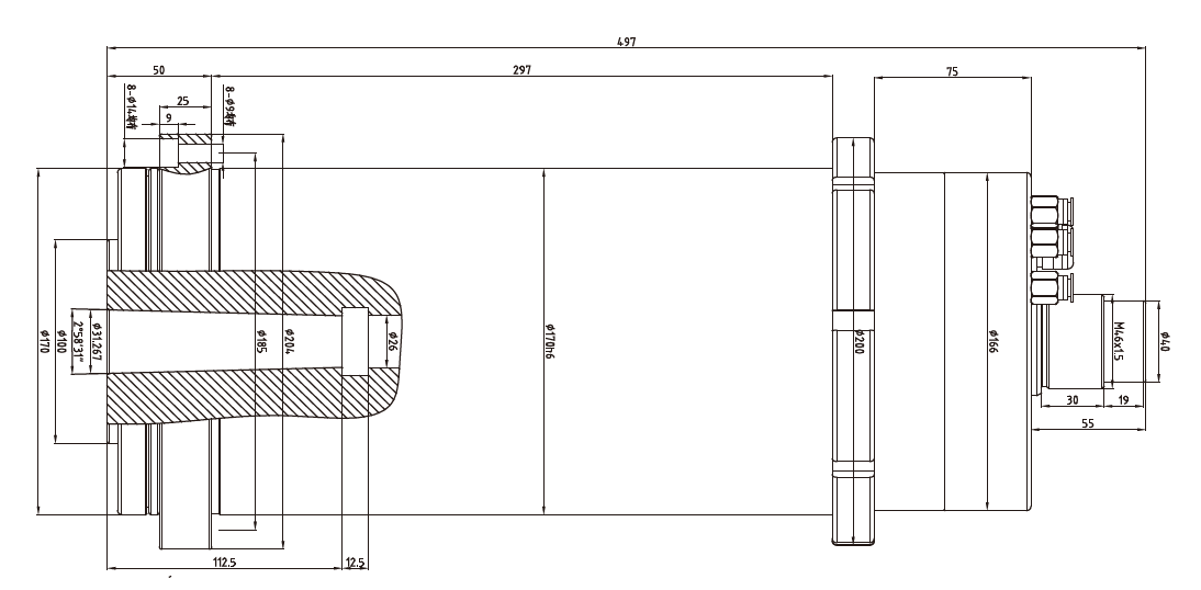 Haozhi DGZYM-1700.6/3 compatible spindle reference image 2
