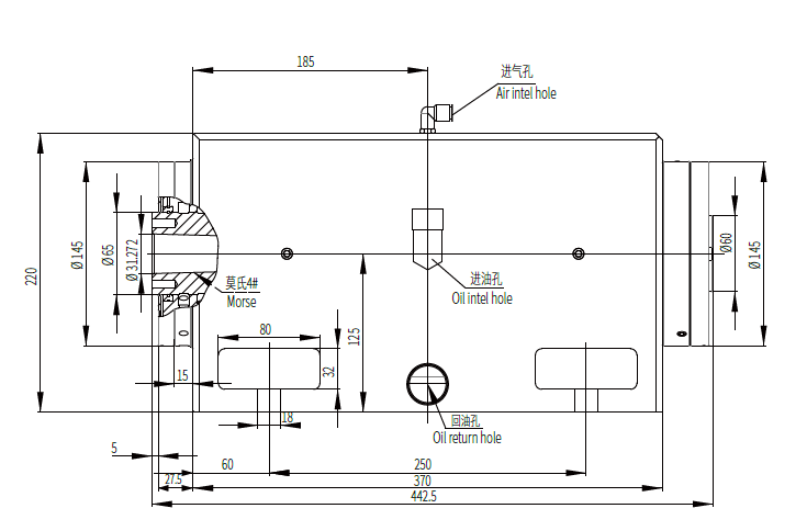 Haozhi DYFJM-125(065)15/5.5 compatible spindle reference image 2