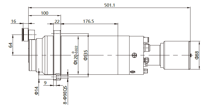 Haozhi DGZX-12030/8.5-HSK compatible spindle reference image 2