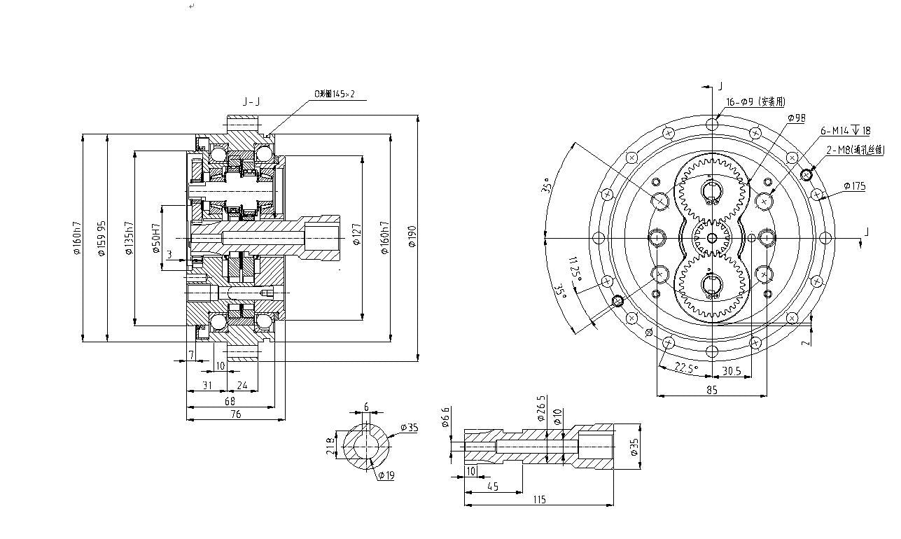 Haozhi DCP-40E-81-B摆线针轮减速器RV1-000 compatible encoder cable reference image 2