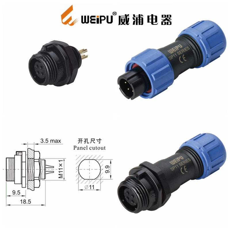 WEIPU-SP11-5P WEIPU SP11-5P Circular Waterproof Connector